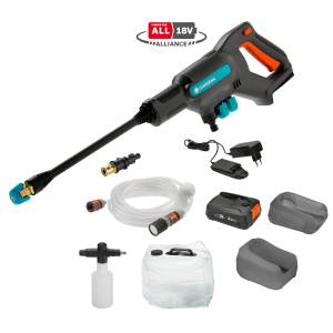 Gardena akutoitega keskrõhu pesur AquaClean 24/18V P4A Premium – komplekt